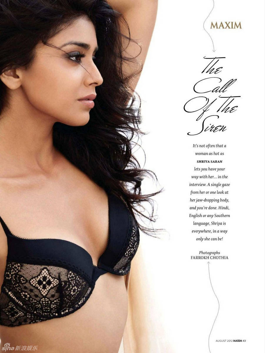 印度女星施瑞娅-萨兰最新时尚大片 黑色内衣性感写真