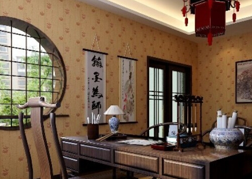 中式风格书房装修效果图 体验返璞归真生活姿态