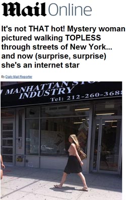 纽约女子半裸逛街遭罚