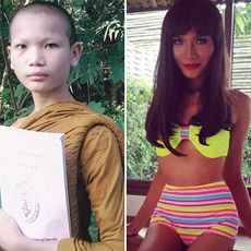 泰国变性模特Mimi Tao 和尚变女模前后对比照片