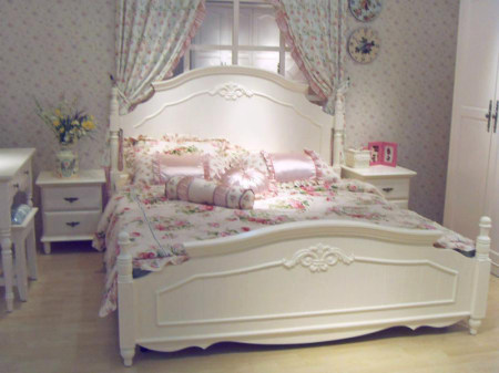 韩式田园风格婚床设计图片 让你的婚房浪漫还自然清新